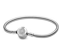 Pandora Bracelet Signature maille serpent O couronné scintillant en argent sterling zircones 20 cm