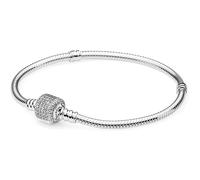 Bracelet PANDORA Moments en Argent, Fermoir Signature (Taille: 18cm)