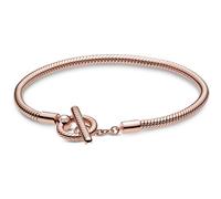 Pandora Collier Signature Pavé réversible métal plaqué or rose 14 carats zircones transparentes 45