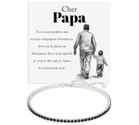 Bracelet Papa Tennis Homme en Argent Sterling 925 Idée Cadeau Anniversaire pour lui Fête des Pères, Bracelets Anniversaire Noël Pères - Coffret avec DÉDICACE inclus (Bracelet Papa Tennis 4)