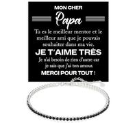 Bracelet Papa Tennis Homme en Argent Sterling 925 Idée Cadeau Anniversaire pour lui Fête des Pères, Bracelets Anniversaire Noël Pères - Coffret avec DÉDICACE inclus (Bracelet Papa Tennis 3)