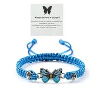Bracelet papillon « Always believe in yourself » - Réglable - Tissé à la main - Joli papillon - Bracelets assortis - Bracelets d'amitié pour couple, Adjustable, Sans pierre précieuse