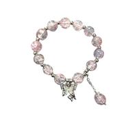 Bracelet papillon coloré avec perles faites à la main pour femme - Fissure de glace - Perles de fleurs cassées - Boucles d'oreilles créoles, taille unique, Plastique, Pas de pierre précieuse