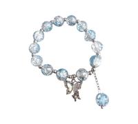 Bracelet papillon coloré avec perles faites à la main pour femme - Fissure de glace - Perles de fleurs cassées - Boucles d'oreilles créoles, taille unique, Plastique, Pas de pierre précieuse
