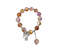 Bracelet papillon coloré avec perles faites à la main pour femme - Fissure de glace - Perles de fleurs cassées - Boucles d'oreilles créoles, taille unique, Plastique, Pas de pierre précieuse