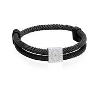 Bracelet Paracorde Fait De Corde à Voile En Nylon Bracelet Homme Argent Lettre A-Z Bracelets Tressé Bande De Marin Surfeur RéGlable Noir Corde Bracelets Pour Les Loisirs Sport Vie Quotidienne (O)
