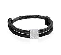 Bracelet Paracorde Fait De Corde à Voile En Nylon Bracelet Homme Argent Lettre A-Z Bracelets Tressé Bande De Marin Surfeur RéGlable Noir Corde Bracelets Pour Les Loisirs Sport Vie Quotidienne (Q)