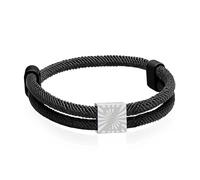 Bracelet Paracorde Fait De Corde à Voile En Nylon Bracelet Homme Argent Lettre A-Z Bracelets Tressé Bande De Marin Surfeur RéGlable Noir Corde Bracelets Pour Les Loisirs Sport Vie Quotidienne (Z)