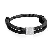 Bracelet Paracorde Fait De Corde à Voile En Nylon Bracelet Homme Argent Lettre A-Z Bracelets Tressé Bande De Marin Surfeur RéGlable Noir Corde Bracelets Pour Les Loisirs Sport Vie Quotidienne (E)