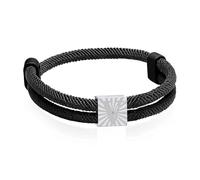 Bracelet Paracorde Fait De Corde à Voile En Nylon Bracelet Homme Argent Lettre A-Z Bracelets Tressé Bande De Marin Surfeur RéGlable Noir Corde Bracelets Pour Les Loisirs Sport Vie Quotidienne (V)