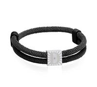 Bracelet Paracorde Fait De Corde à Voile En Nylon Bracelet Homme Argent Lettre A-Z Bracelets Tressé Bande De Marin Surfeur RéGlable Noir Corde Bracelets Pour Les Loisirs Sport Vie Quotidienne (D)