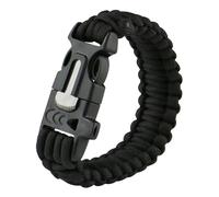 Bracelet paracorde pierre à feu et sifflet cao noir