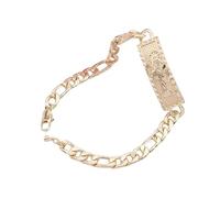 Bracelet Père Noël Muerte en or 14 carats pour homme et femme - Pendentif La Santa Muerte Religion Chrétienne Mort Sainte Mort Punk Amulette Halloween Collier Memento Mori