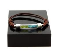 Bracelet Peridot + Apatite Paraiba Brut. Couleur Marron.