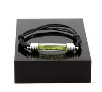 Bracelet Peridot Brut. Couleur Noir.