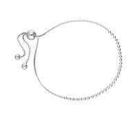 Bracelet Perlé Ajustable Argent 925/1000 avec Mailles Vénitiennes 25,4cm