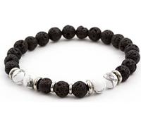 Bracelet perlé en pierre de lave et howlite MINK62, 19 cm