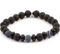 Bracelet perlé en pierre de lave et howlite MINK63, 17 cm