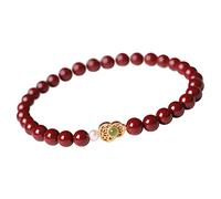 Bracelet Perle Transit Jaspe 6mm, Bracelet Vermillon, Bracelet Perle Femme, Bracelet Gourde Bouddha en Cristal Vermillon, Bracelet Vermillon Naturel pour la Fabrication de Bijoux (1 PCS)