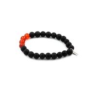 Bracelet Perles d'agate rouge + Onyx noir mat 8 mm
