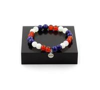 Bracelet d'agate rouge + pierre de lune + lapis-lazuli en perles 8 mm