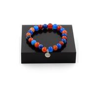 Bracelet de perles d'agate rubanée + agate bleue rubanée 8 mm