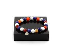 Bracelet d'agate + howlite + lapis-lazuli en perles 8 mm
