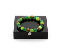 Bracelet Perles Agate verte + Oeil de Tigre + Péridot 8 mm - A Bijoux Vert