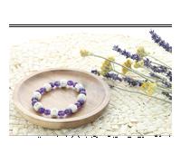Bracelet perles améthyste & bois