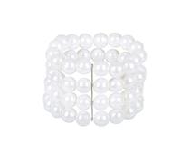 Bracelet Perles Blanches Femme - Blanc - Taille Unique