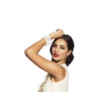 Bracelet Perles Blanches Femme Taille Unique Blanc
