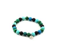 Bracelet Perles Chrysocolle + Malachite + Turquoise + Agate noire 8 mm - A Bijoux