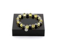 Bracelet de perles de citrine + hématite 8 mm