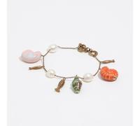 Bracelet perles, coquillages et poissons doré vieilli UN