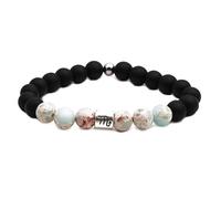 Bracelet Perles De Pierre Naturelle Noire Givrée - Bracelet Élastique Pour Femme Homme Signe Zodiaque 12 Constellations Cadeau Pour La Saint-Valentin Anniversaire Ou Anniversaire De Mariage Scorpion