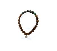 Bracelet Perles d'émeraude de Zambie + bois 8 mm
