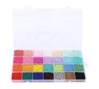 Bracelet Perles Graines de Verre 14000 Pcs 28 Couleurs 2mm Perles de Rocailles pour Fabrication de Bijoux