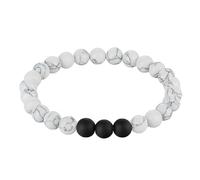 Bracelet Perles Homme Howlite Agate Blanc Noir
