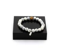 Bracelet Perles Howlite + Jaspe Paysage 8 mm - A Bijoux