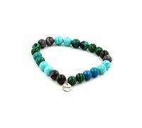 Bracelet Perles Labradorite + Chrysocolle + Turquoise + Malachite 8 mm - A Bijoux Turquoise G
