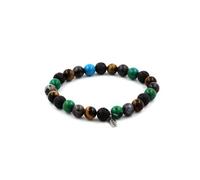 Bracelet Perles Labradorite + Oeil de Tigre + Chrysocolle + Lave 8 mm - A Bijoux