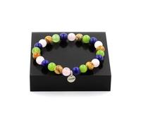 Perles de bracelet lapis-lazuli + jaspe paysage + péridot + quartz rose 8 mm
