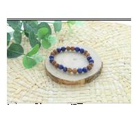 Bracelet perles lapis lazuli & rudraksha