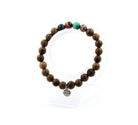 Perles de bracelet malachite du Congo + agate de rêve + bois 8 mm
