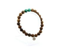 Bracelet perles de malachite du Congo + bois 8 mm