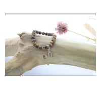 Bracelet perles oeil de tigre & chance