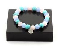 Bracelet Perles Oeil de Tigre multicolore + Chrysocolle de 8 mm | Longueur 19-20 cm | Fabriqué en France | TRENDYFLAIR Multicolore G