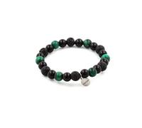 Bracelet Perles Oeil de Tigre vert + Lave + Agate noire 8 mm - A Bijoux Multicolore G
