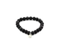 Bracelet Perles Onyx noir mat + Tourmaline Schorl du Brésil 8 mm