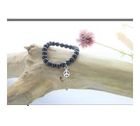 Bracelet perles onyx & paix